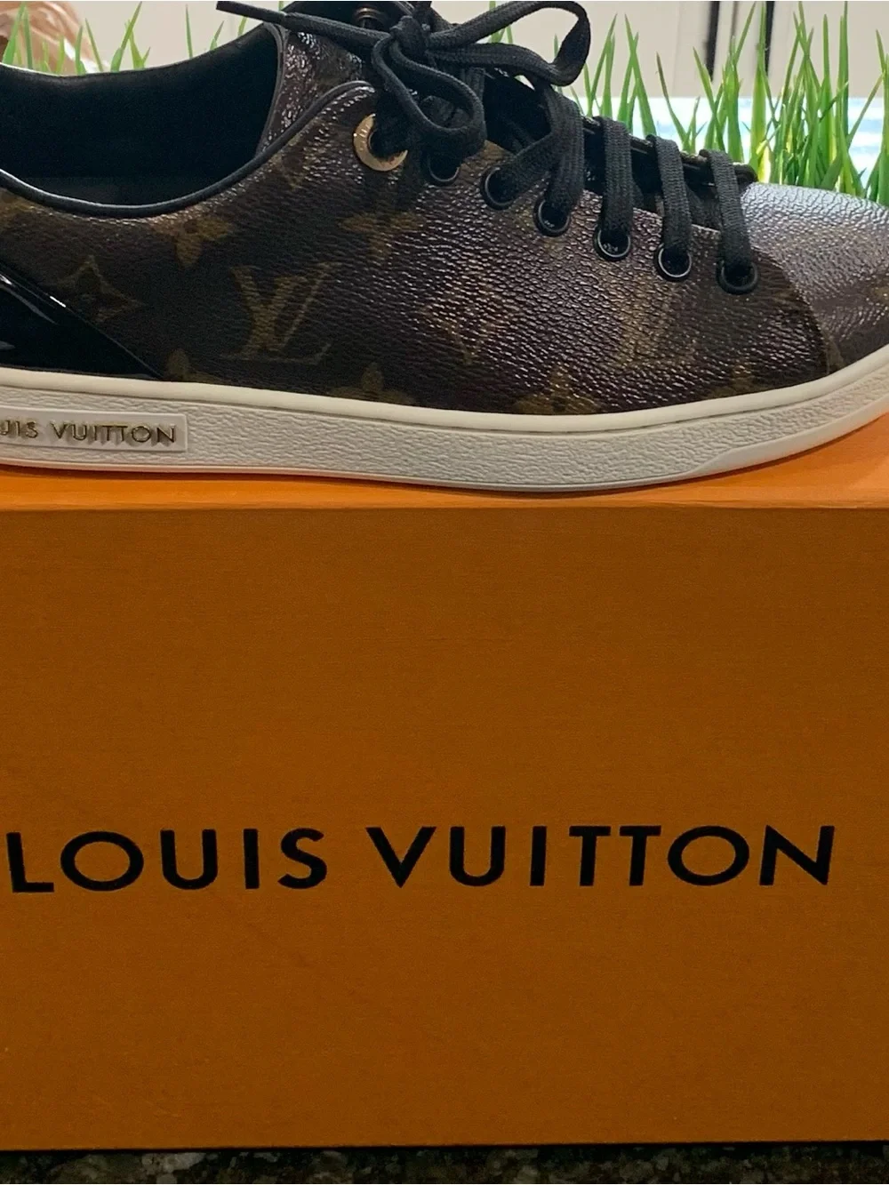 Louis Vuitton Brown Monogram Low-Top Sneaker with Black Laces